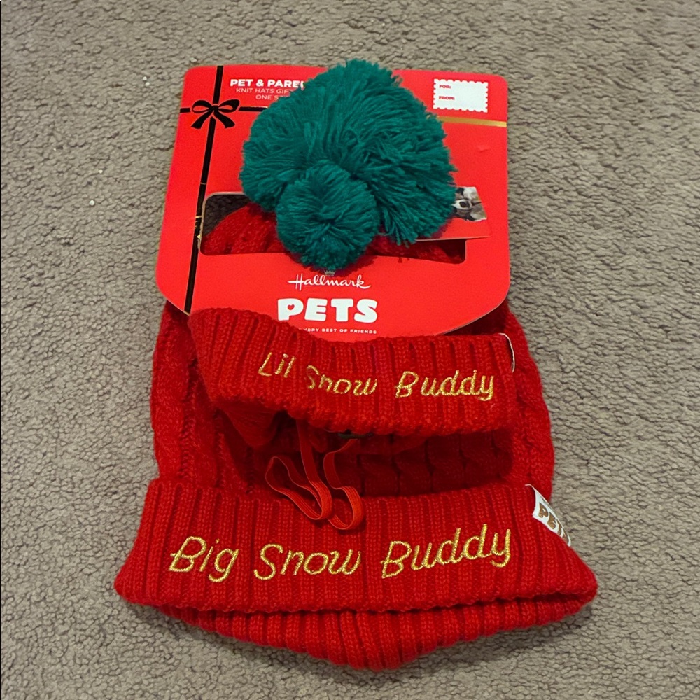 Hallmark Pets matching beanies for owner and pet